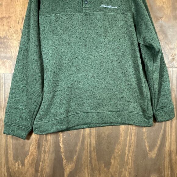 Eddie Bauer Mens Sweatshirt Green Radiator Fleece Snap Mock Neck Long Sleeve L - Picture 3 of 12